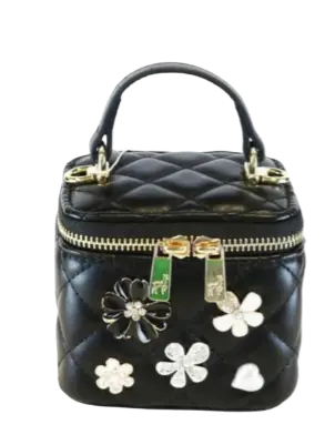 B1253B - Quilted Top-Handle Bag w/ Charms Cadiz Boutique, Inc.