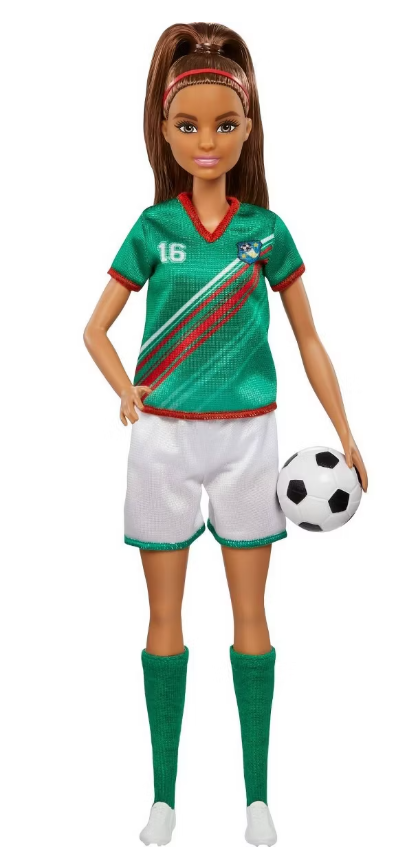 066474 - Barbie Soccer Doll - Green #16 Uniform