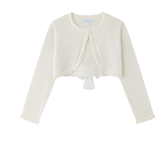 JGV84867 - Cárdigan color crema para niñas con lazo