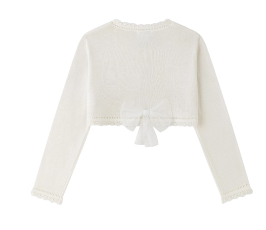 JGV84867 - Cárdigan color crema para niñas con lazo