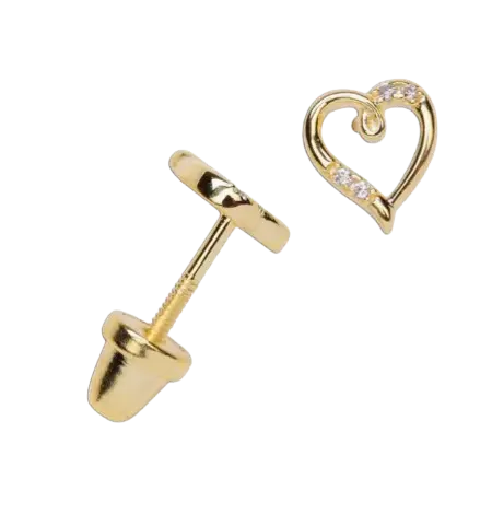 GPE-220 - Cherished Moments 14K Gold-Plated Heart Open Earrings Cadiz Boutique, Inc.