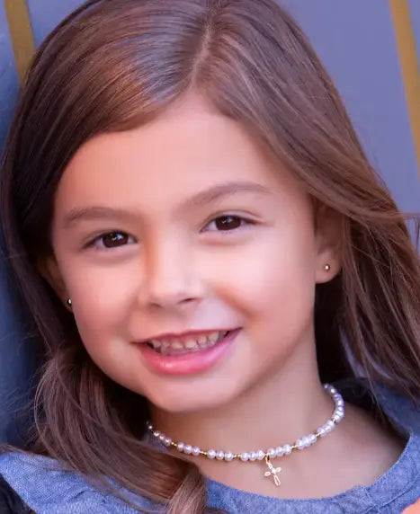 GPBN-Mae - Cherished Moments 14K Gold Plated First Communion Cross Necklace Cadiz Boutique, Inc.