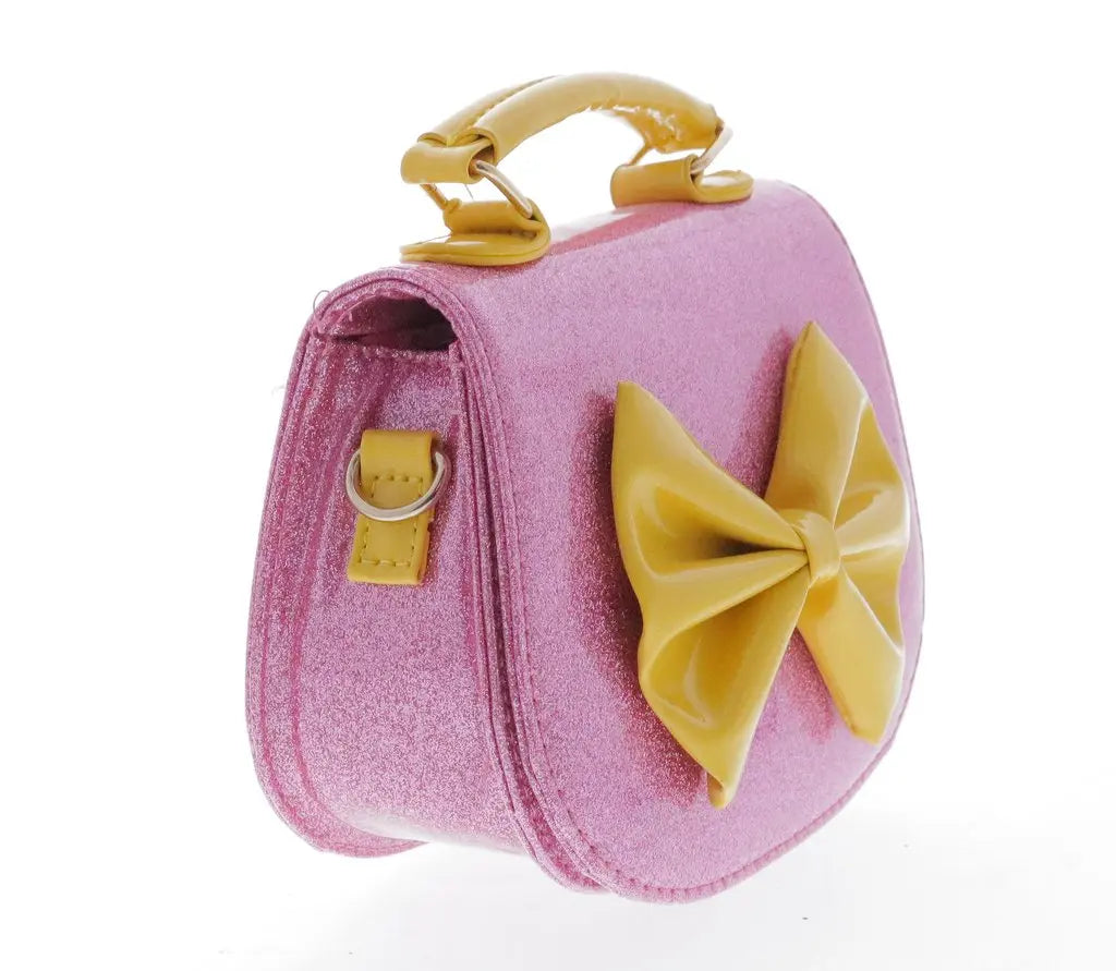 DOE1188 - Patent Horse Shoe Large Bow with Top Handle Bag Dark Purple Cadiz Boutique, Inc.