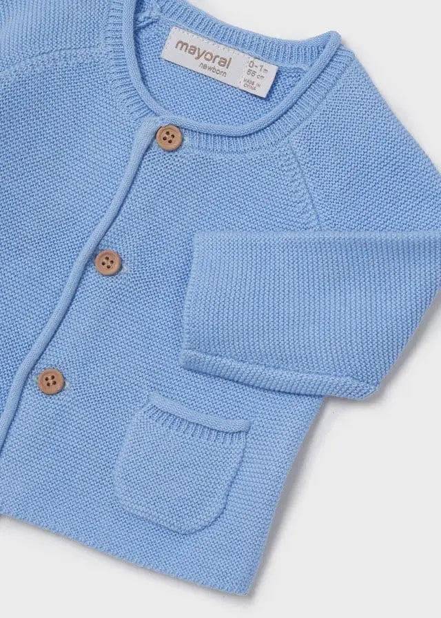 Mayoral 1346B - Tricot Cardigan and Socks ECOFRIENDS newborn boy Cadiz Boutique, Inc.