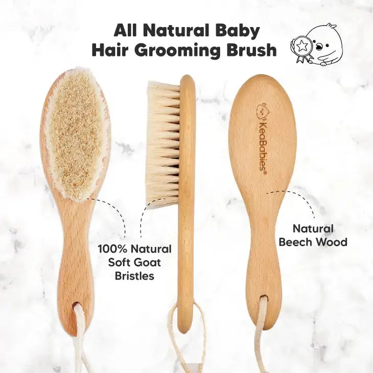 KB031-002 - KeaBabies Baby Hair Brush (Walnut) Cadiz Boutique, Inc.