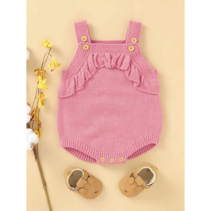 Ruffle Trim Suspender Knit Bodysuit Cadiz Boutique