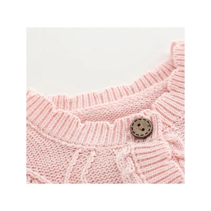 2 Pieces Baby Girl Flowers Knit Jumpsuit With Hat In Pink Cadiz Boutique, Inc.