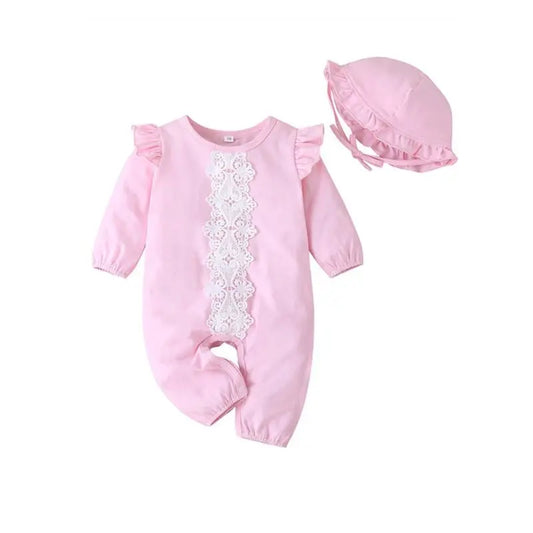 2 Piece Sweet Infant Girl Jumpsuit & Hat Cadiz Boutique