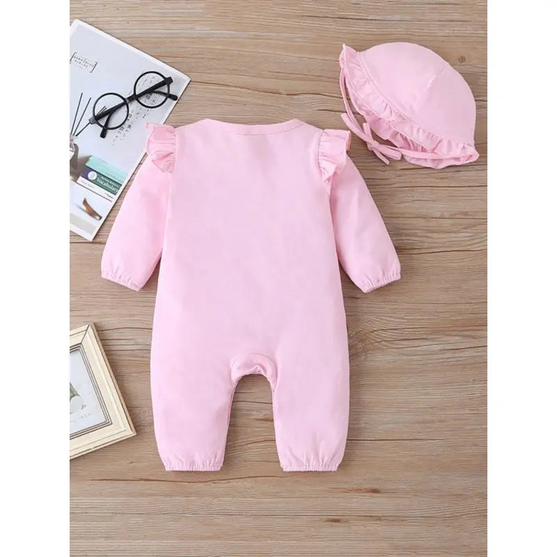 2 Piece Sweet Infant Girl Jumpsuit & Hat Cadiz Boutique