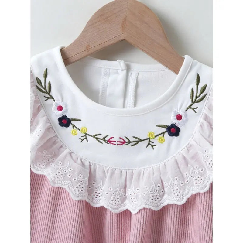 2 Piece Baby Girl Floral Eyelet Pink Dress & Headband Cadiz Boutique, Inc.