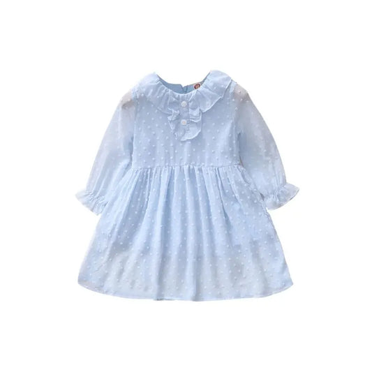 Spring Kid Girl Ruffle Decor Blue Dress Cadiz Boutique, Inc.