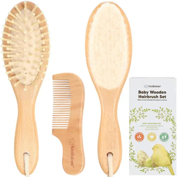 KB-HBSE - KeaBabies Baby Hair Brush and Comb Set Cadiz Boutique, Inc.
