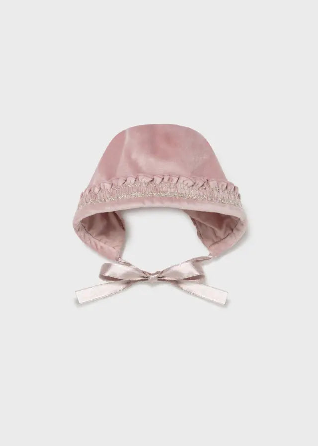 Mayoral 2819WR - Fleece dress with matching bonnet newborn girl Cadiz Boutique, Inc.