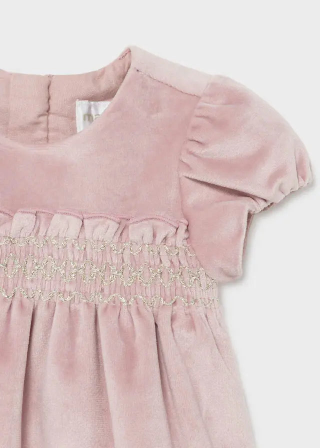Mayoral 2819WR - Fleece dress with matching bonnet newborn girl Cadiz Boutique, Inc.