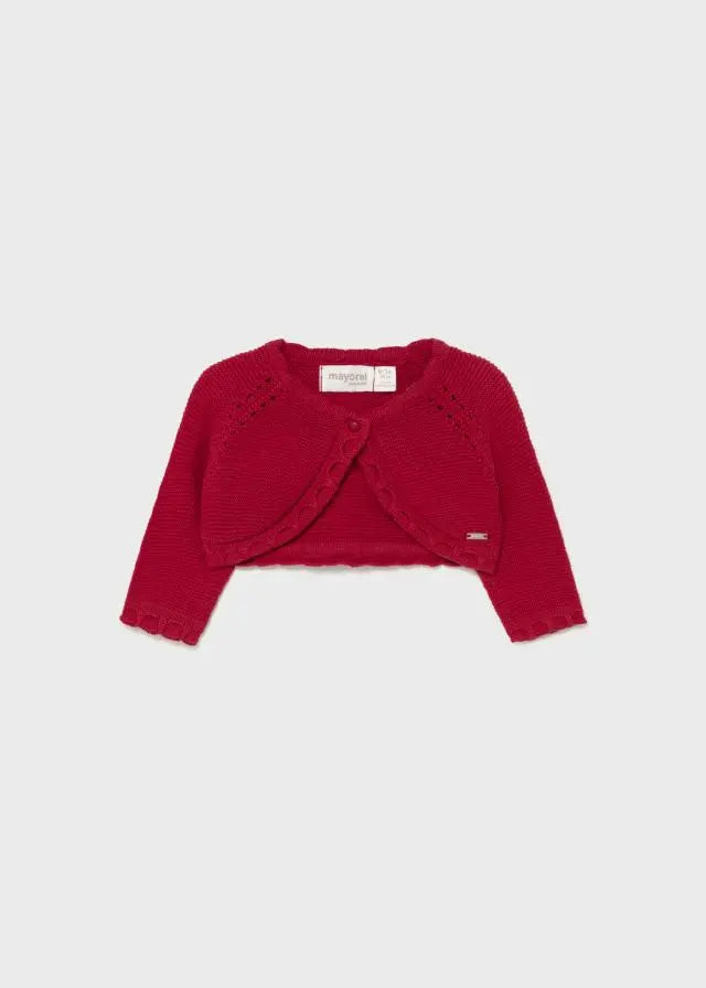 MAYORAL - 307R Red Knitted Short Cardigan Cadiz Boutique
