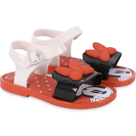 Mini Melissa - 33234WB - Minnie Mouse Bows Detailing Sandals in Red, Black and White Cadiz Boutique, Inc.