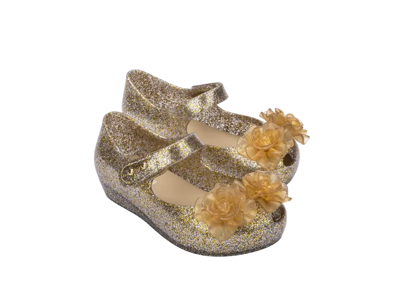 Mini Melissa - 33612GG - Mini Melissa Ultragirl Garden BB – Clear Glitter Gold Cadiz Boutique, Inc.