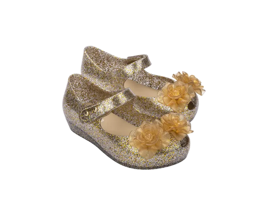 Mini Melissa - 33612GG - Mini Melissa Ultragirl Garden BB – Clear Glitter Gold Cadiz Boutique, Inc.