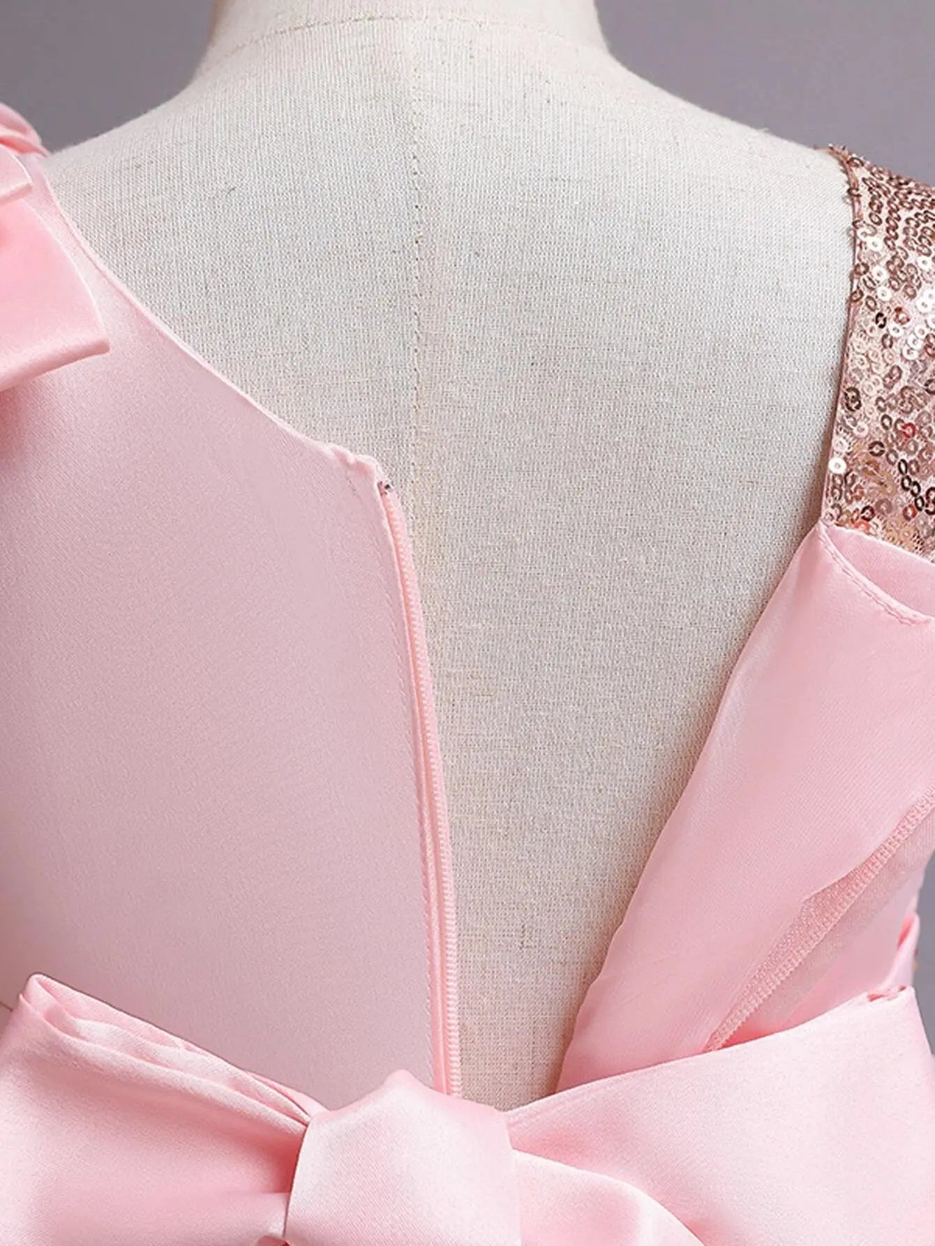 34485 - Toddler Girls Sequin Insert Asymmetrical Neck Mesh Gown Dress & Headband Cadiz Boutique, Inc.