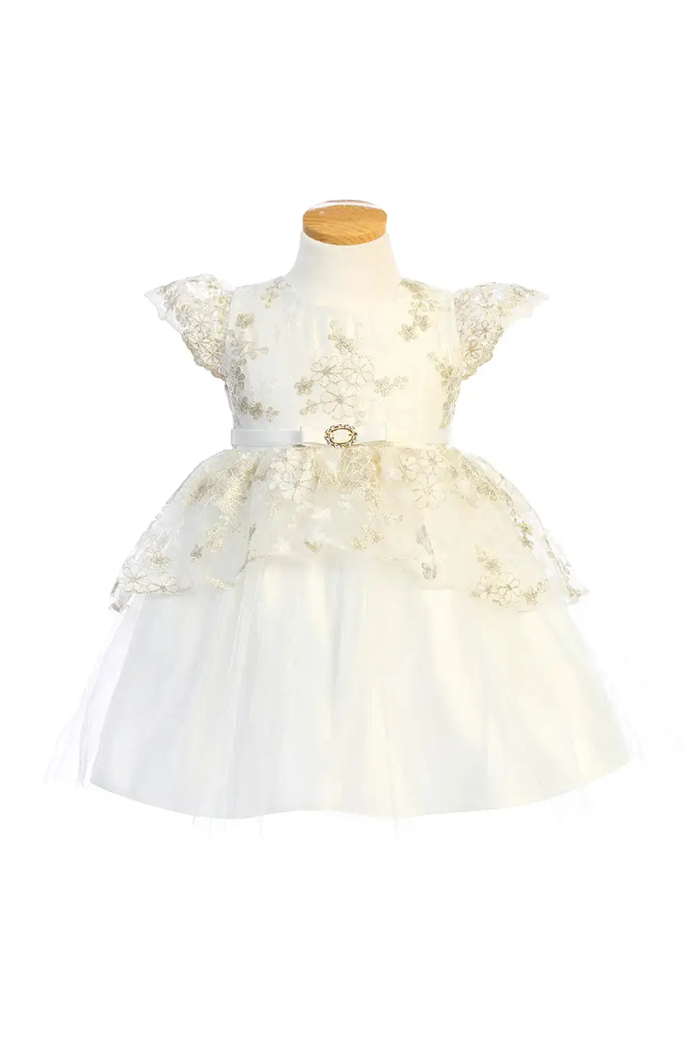 SK832 - Petite floral embroidered lace with satin & tulle Cadiz Boutique, Inc.