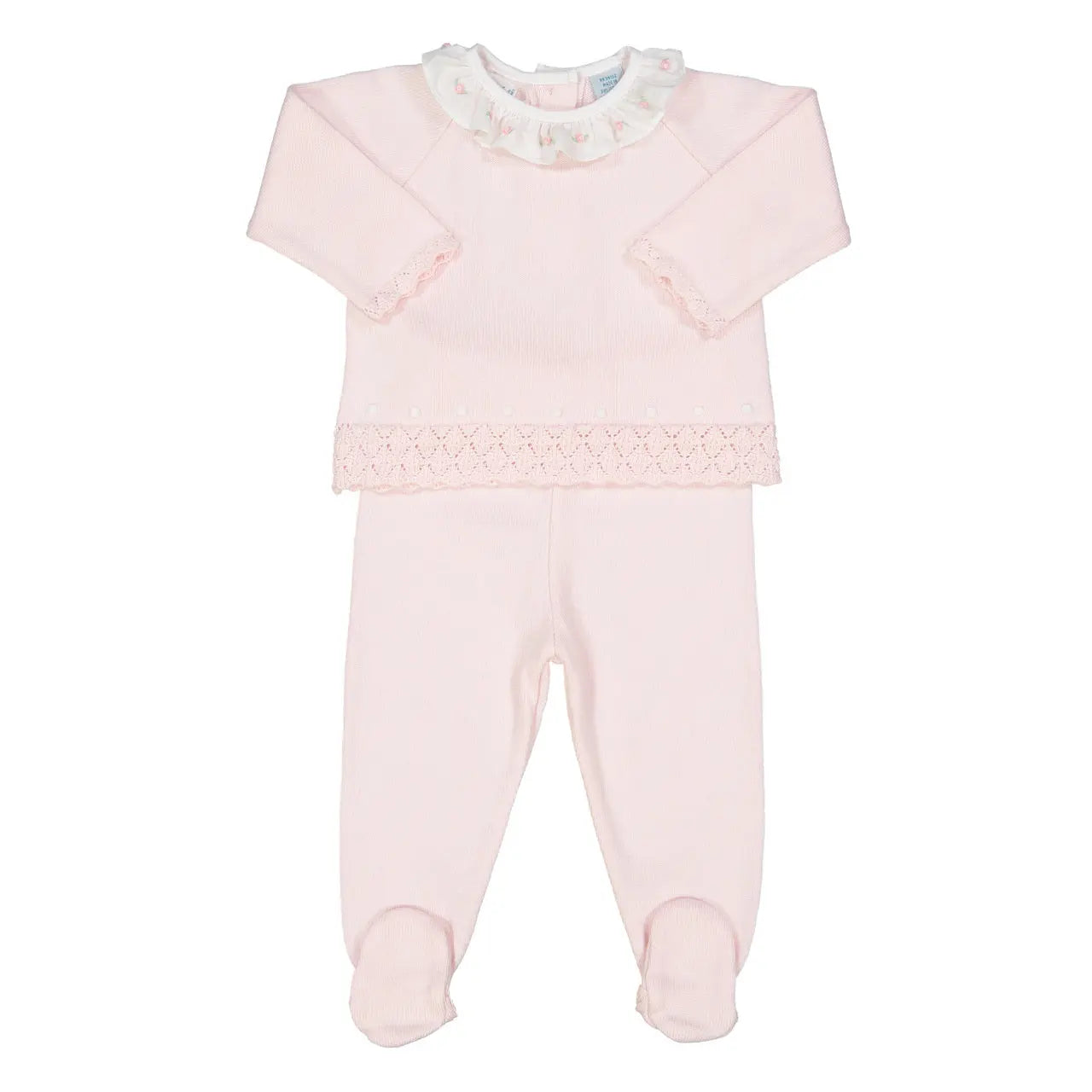 Feltman 4905 - Rose Ruffle Collar Diamond Knit Set Cadiz Boutique