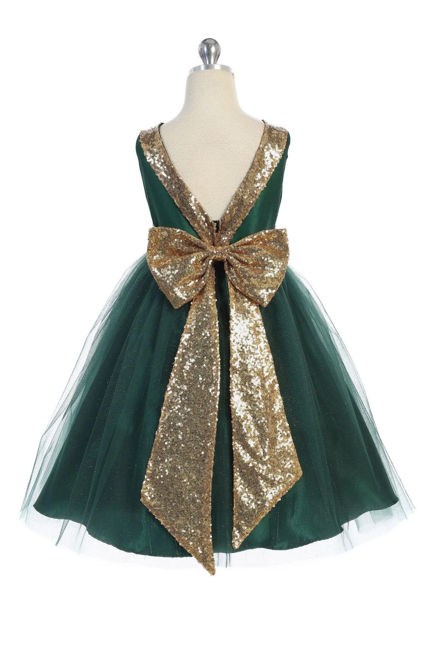 KD498G - Green Sequin Back V Cadiz Boutique