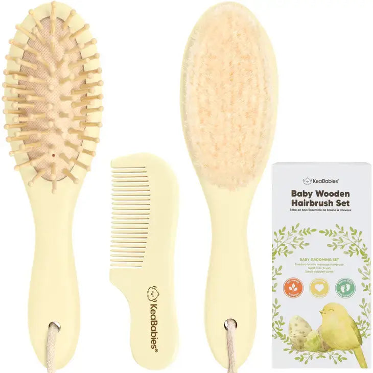 KB-HBSE - KeaBabies Baby Hair Brush and Comb Set Cadiz Boutique, Inc.