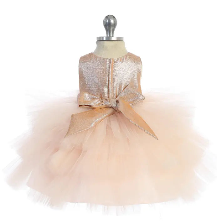TT5790S - Metallic Glitter Bodice with a Layered Ruffle Tulle Skirt Cadiz Boutique, Inc.