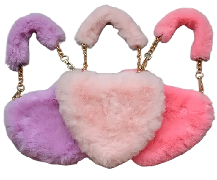 FHP - Sparkle Sisters Furry Heart Purse Cadiz Boutique, Inc.