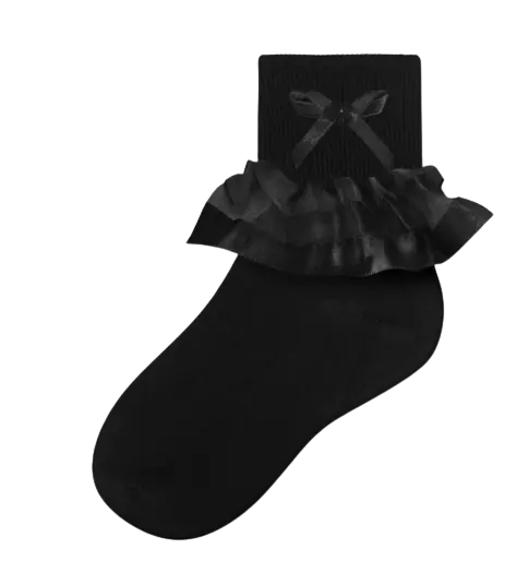 P9030 - Piccolo Lace Trim Anklet - Black Cadiz Boutique, Inc.
