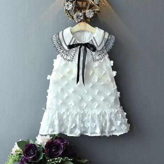 943171 - Toddler Girl Lace Lapel Bowknot Dress Cadiz Boutique, Inc.