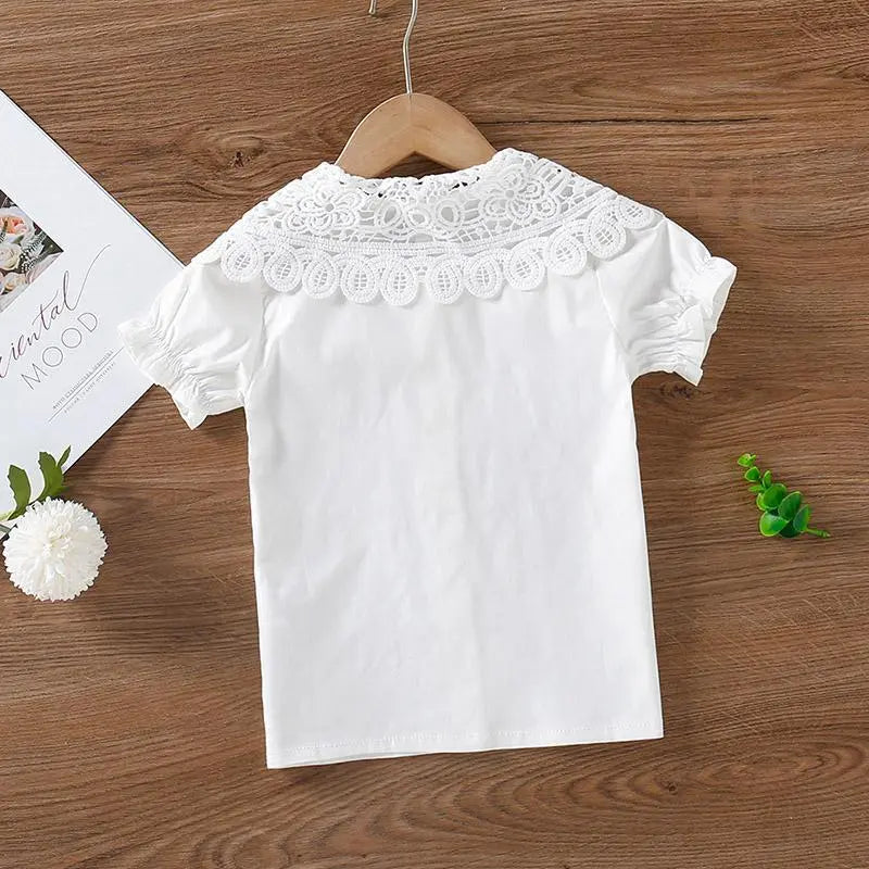 944169 - Toddler Girl Lace Collar Cotton Shirt Cadiz Boutique, Inc.