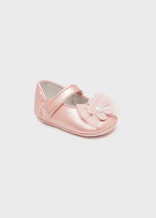 Mayoral 9454R - Mary Jane style Shoes with flower - Pink Cadiz Boutique, Inc.