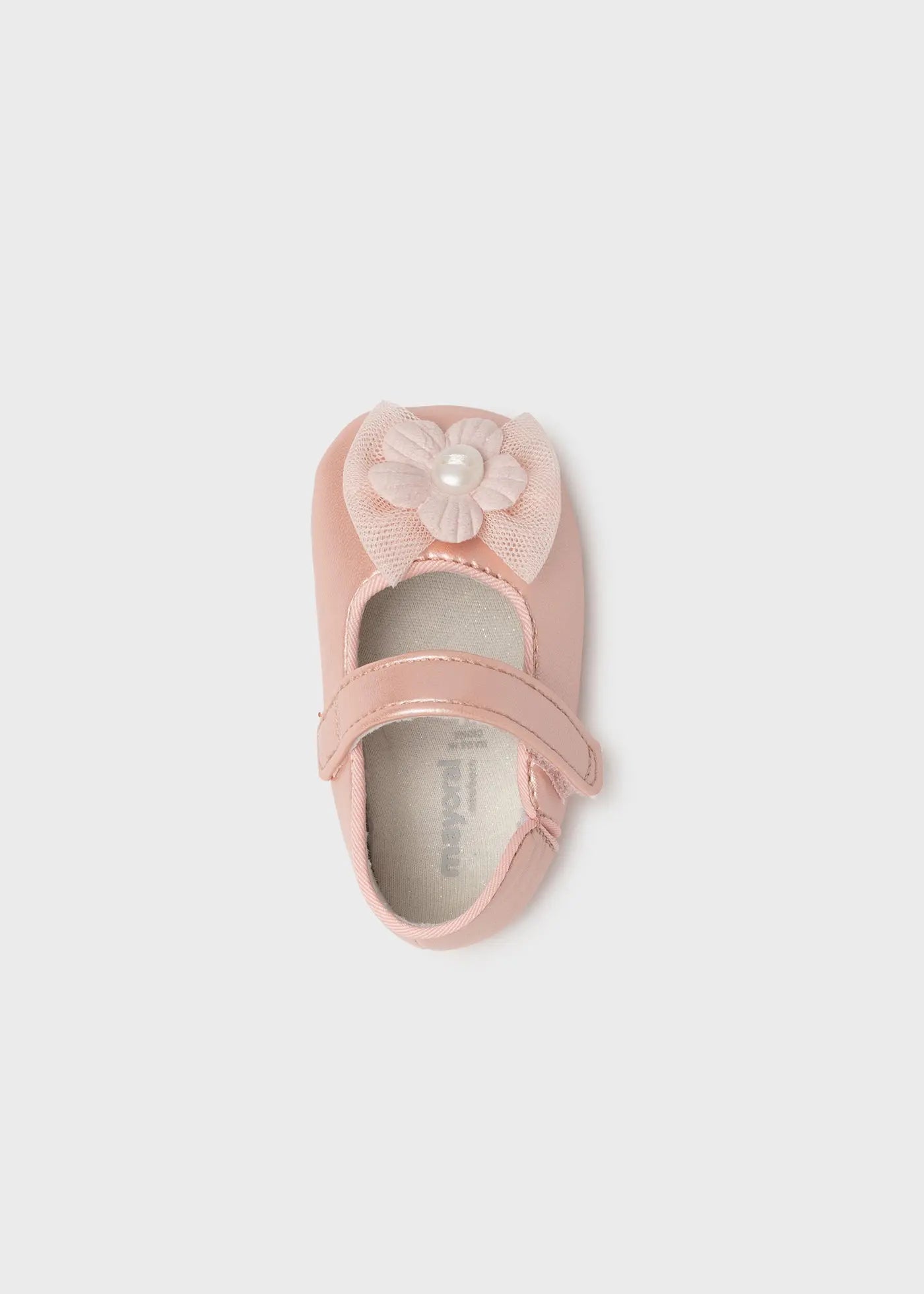Mayoral 9454R - Mary Jane style Shoes with flower - Pink Cadiz Boutique, Inc.