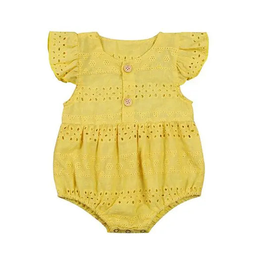 950035 - Baby Girl Lace Solid Bodysuit Cadiz Boutique, Inc.
