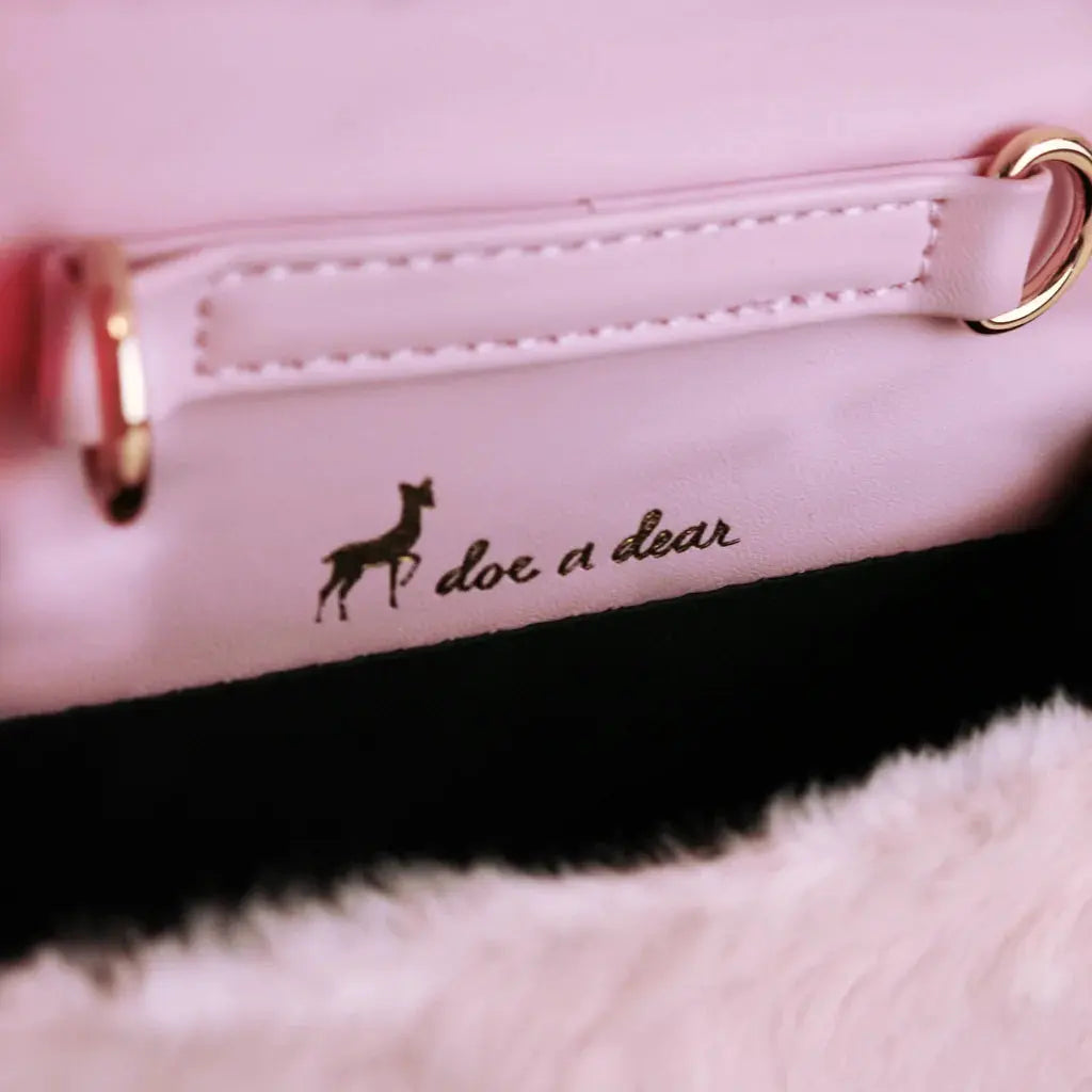 B1294P - Doe A Deer Bow & Floral Furry Purse - Pink Cadiz Boutique, Inc.