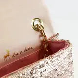 B1301 - Doe A Deer Floral Appliques Sequin Purse Cadiz Boutique, Inc.