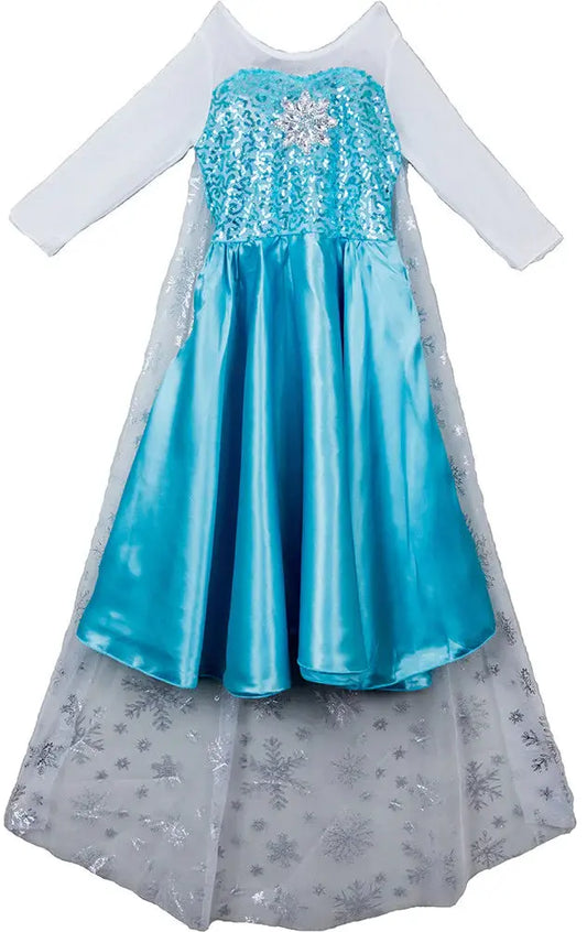 BD152 - Elsa Dress With Silver Snowflake Cape Cadiz Boutique, Inc.