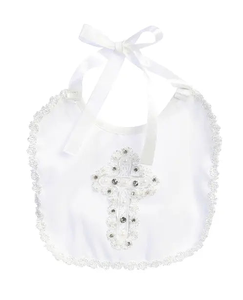 BIB1 - Satin Bib With Cross Cadiz Boutique, Inc.