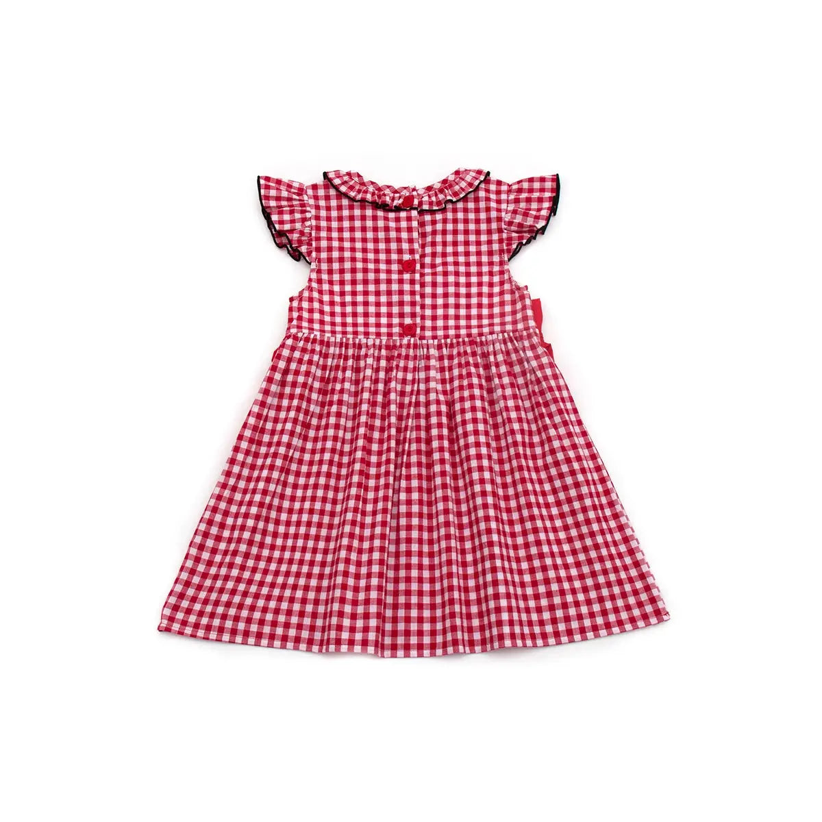HDMD - Red Gingham Smocked Ruffle Dress Cadiz Boutique, Inc.