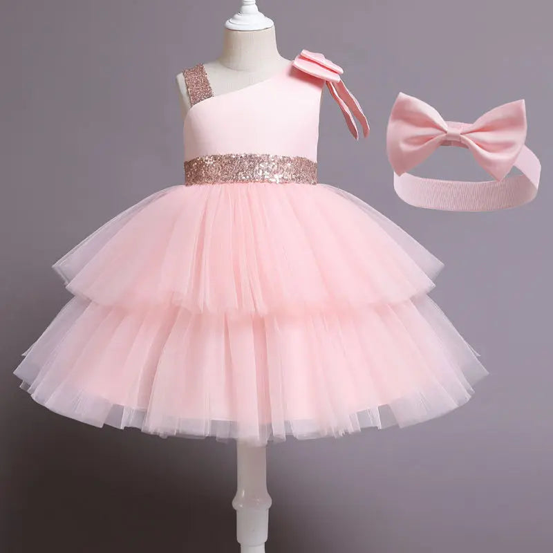 K62027 - Oblique Neck Sequins Mesh Pink Cadiz Boutique, Inc.