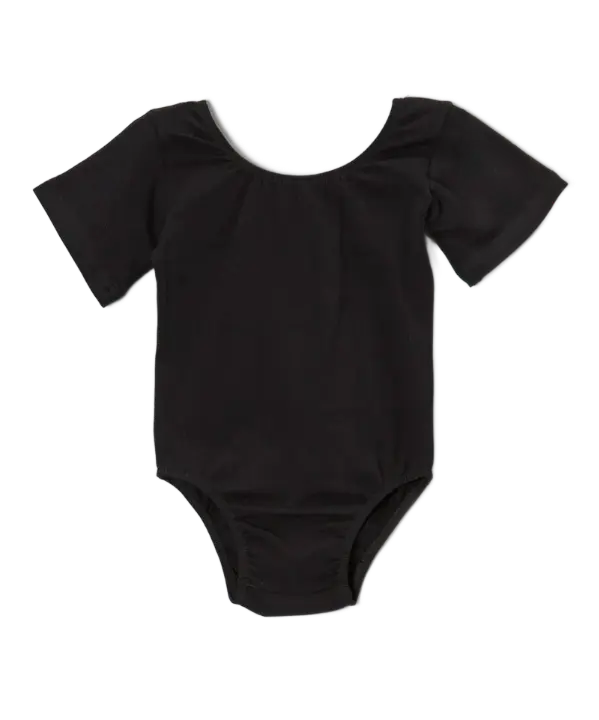 LT006BK - Black Short Sleeve Leotard Cadiz Boutique, Inc.