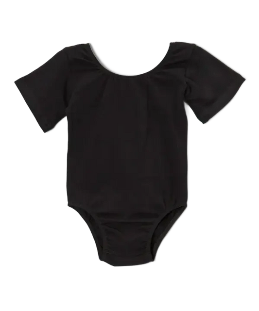 LT006BK - Black Short Sleeve Leotard Cadiz Boutique, Inc.
