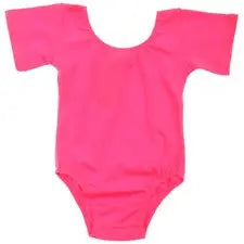 LT006LHP - Hot Pink Lycra Short Sleeve Leotard Cadiz Boutique, Inc.