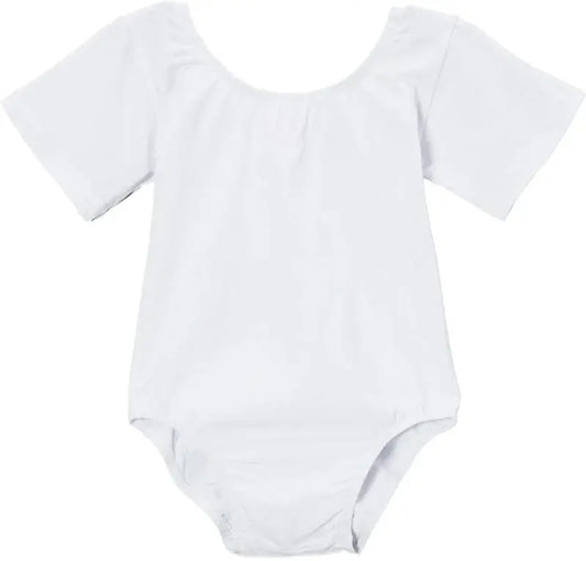 LT006W-S - White Short Sleeve Leotard Cadiz Boutique, Inc.