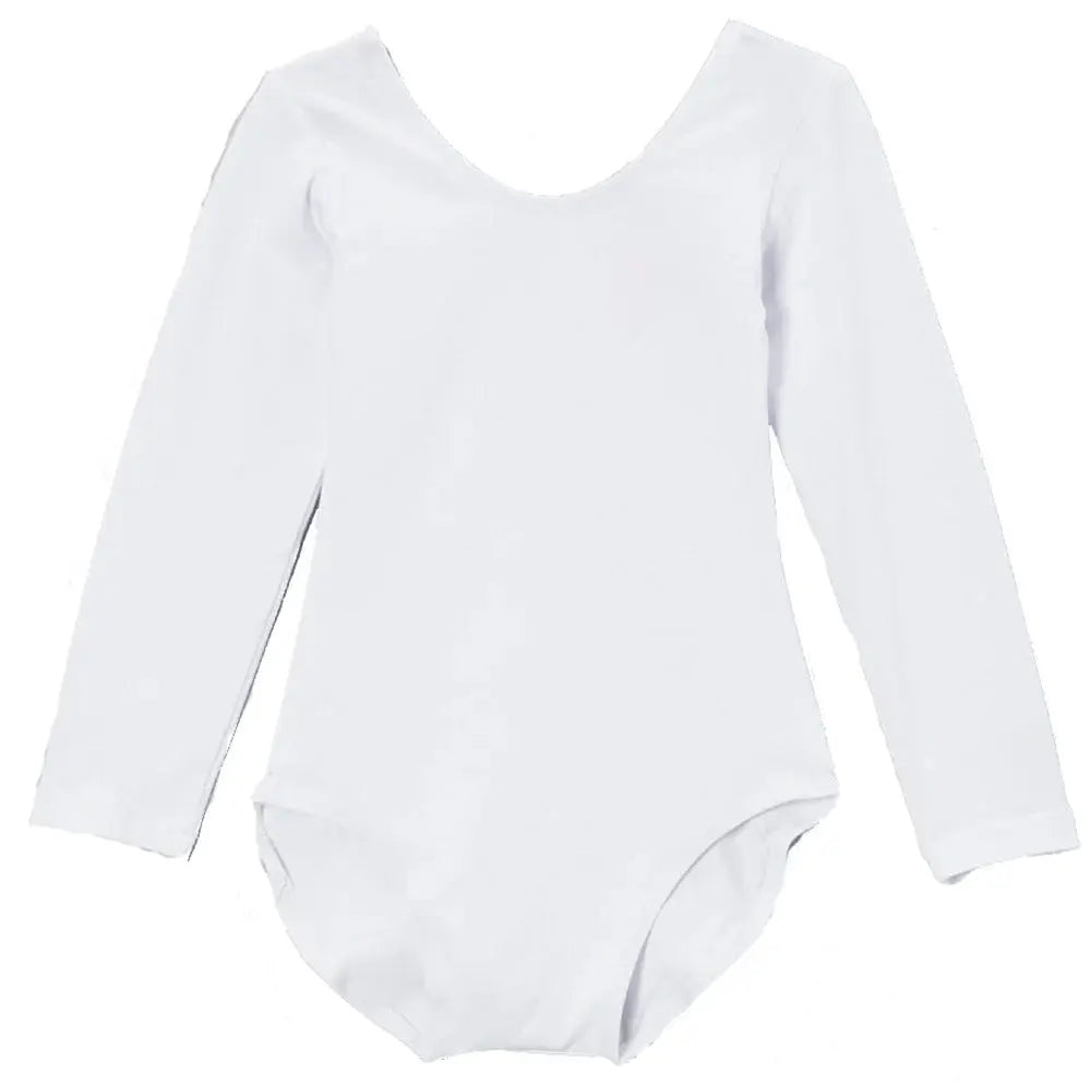 LT008W - White Long Sleeve Leotard Cadiz Boutique, Inc.