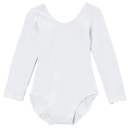 LT008W - White Long Sleeve Leotard Cadiz Boutique, Inc.