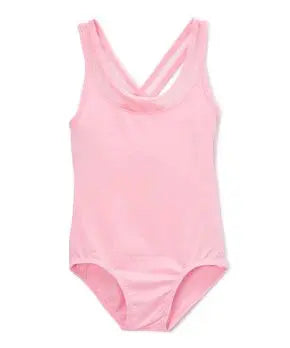 LT014P - Pink Cross Back Net Leotard Cadiz Boutique, Inc.