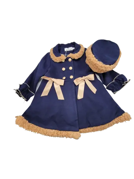 BK58160 - Beau Kids Coat with Hat - Navy Cadiz Boutique, Inc.