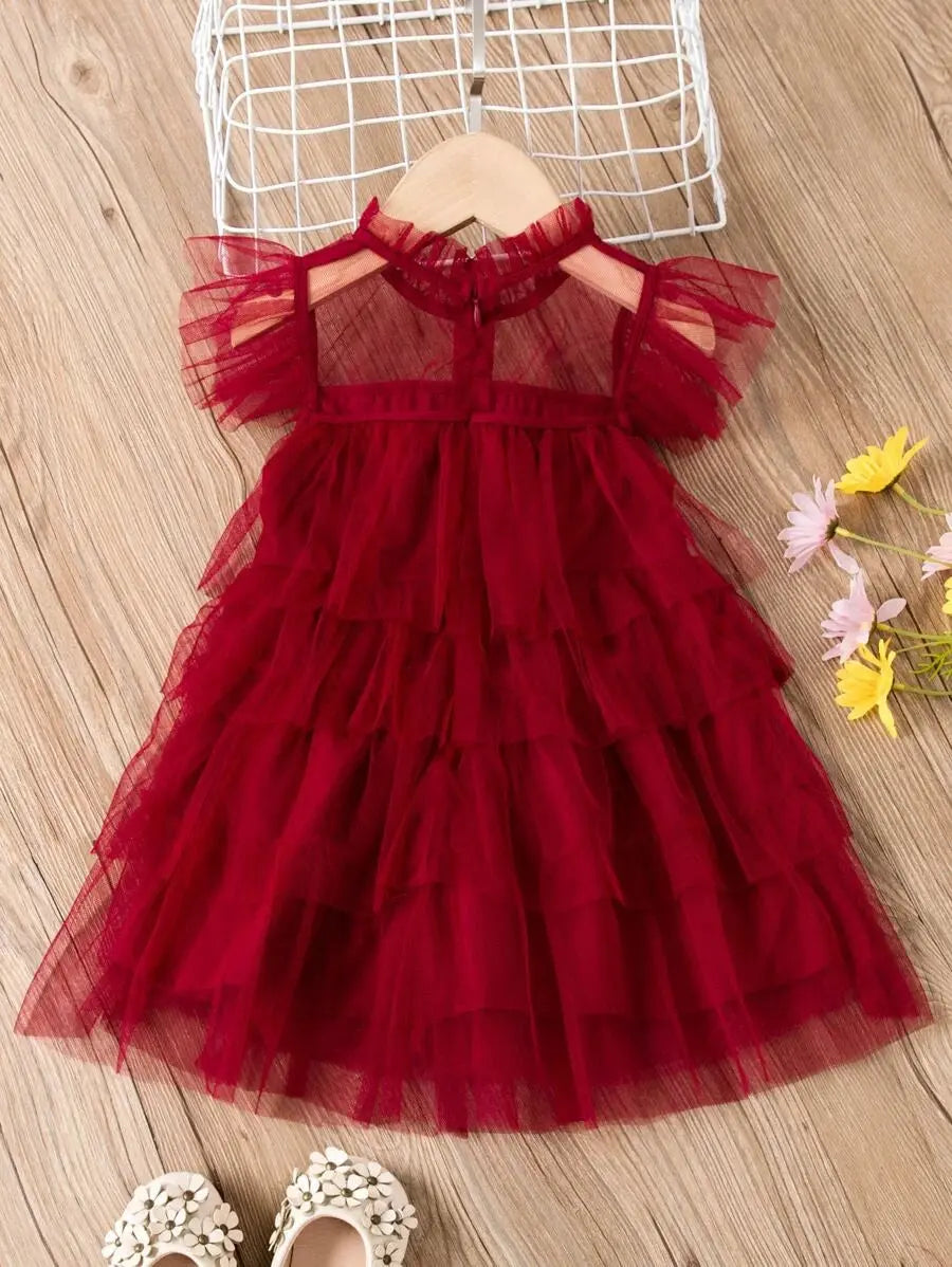 SH5915 - Layered Hem Mesh Dress Cadiz Boutique, Inc.